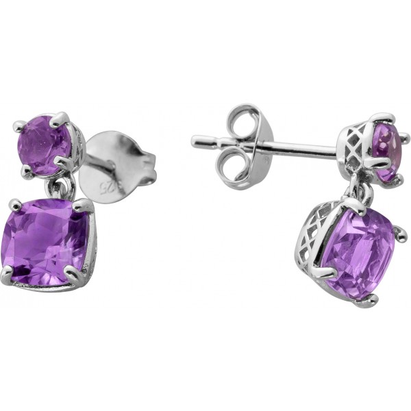 Amethyst Ohrstecker Silber 925 brasililianische Natur Amethyste 1,56ct.