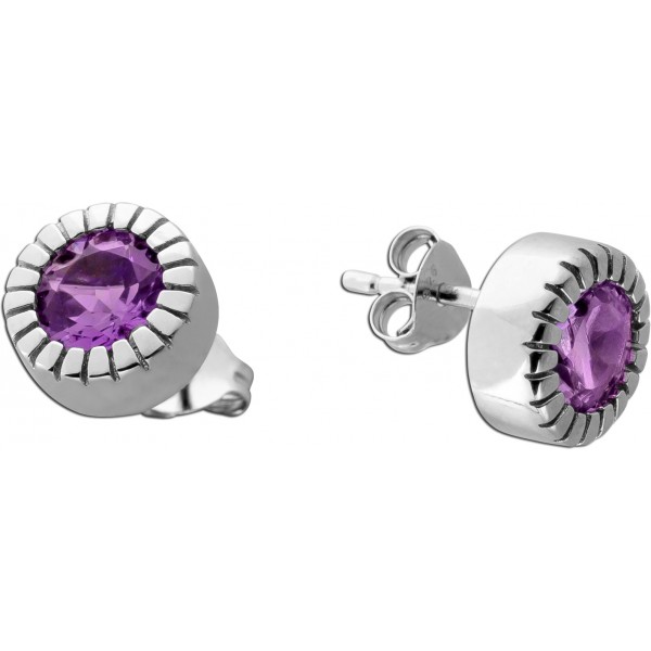 Amethyst Ohrstecker Silber 925 brasilianische Natur  Amethyste 1.24ct
