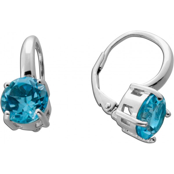 Blautopas Ohrringe Silber 925 nat. Sky Blue Topase 3.9ct