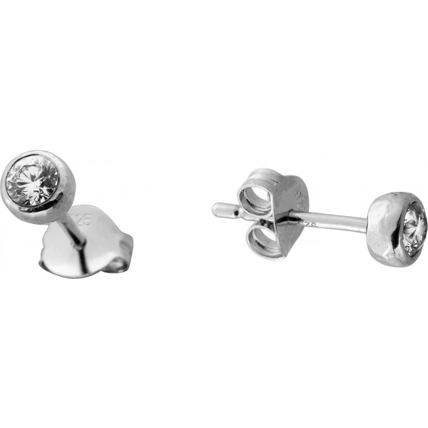 Solitär Ohrstecker Silber 925 Lab Grown Diamanten 0.24ct gehämmerte Optik
