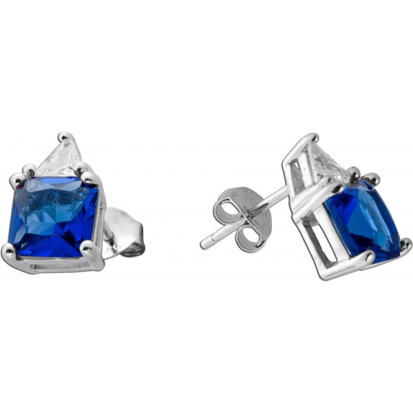 Zirkonia Ohrringe Silber 925 weisse blaue Zirkonia Steine