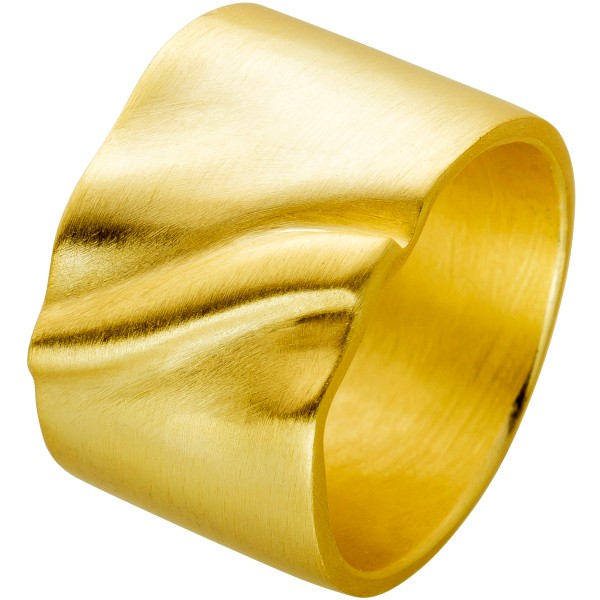Ring aus vergoldetem Edelstahl mattierte Oberfläche Design by Vivien Lee
