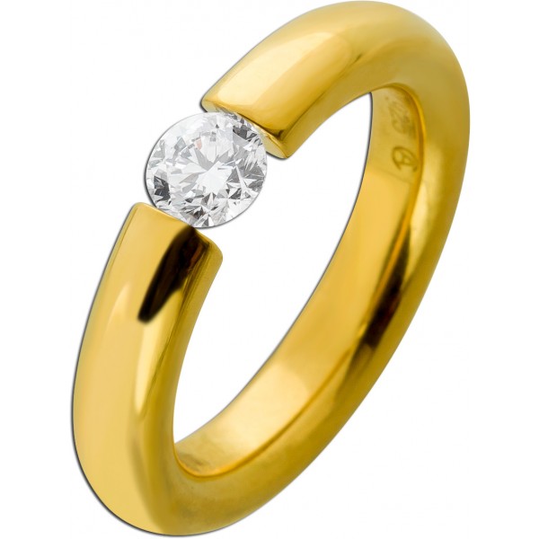 Spannring 0.50 F VSI Silber 925 Gelbgold vergoldet Lab Grown Diamant