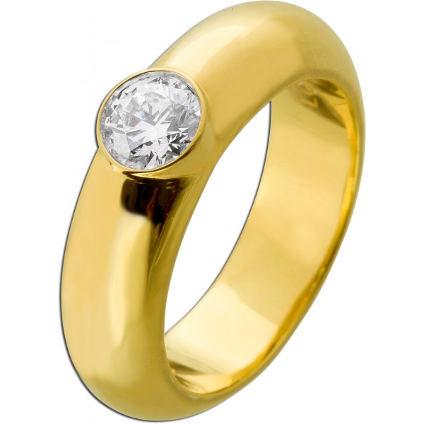 Solitärring 0.50ct F VSI Silber 925 Gelbgold vergoldet Lab Grown Diamant
