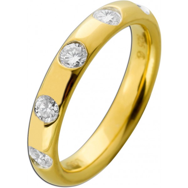 Memoire Ring 0.5ct F Silber Gelbgold vergoldet Lab Grown Diamanten