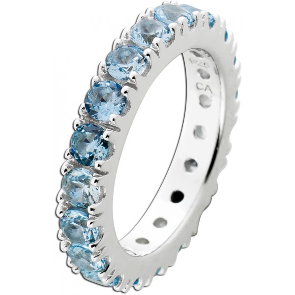 Memoire Alliance Ring Silber 925 hellblaue Zirkonia Steine  