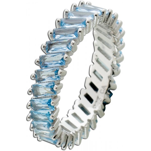 Memoire Alliance Ring Silber 925 hellblaue Zirkonia Steine 