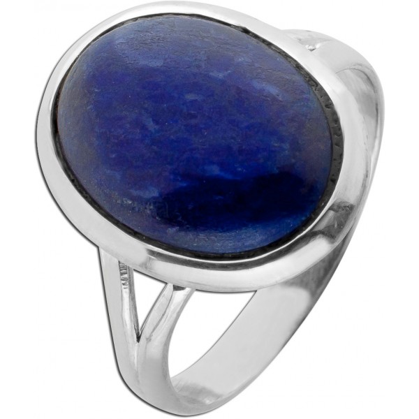 Lapislazuli Ring Silber 925 blauer Natur Edelstein 