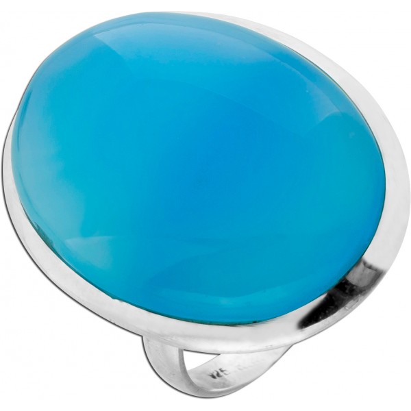 Chalzedon Ring Silber 925 himmelblauer Edelstein 17.50ct