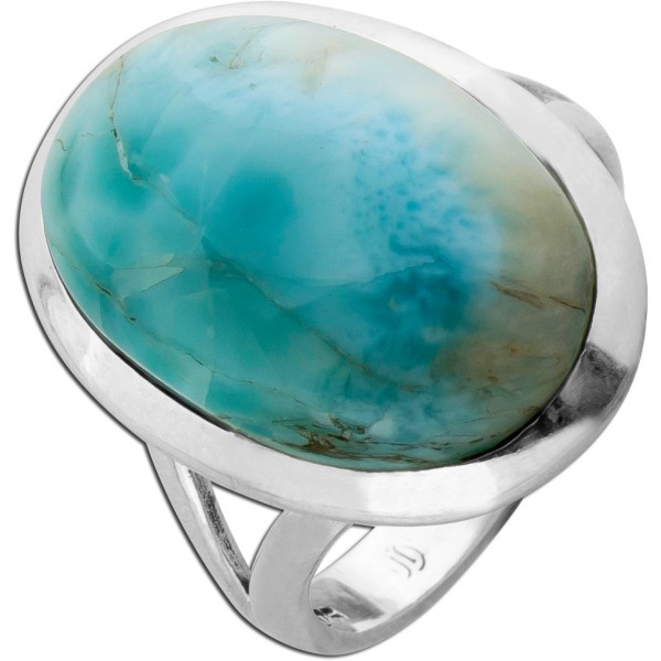 Larimar Ring Silber 925 himmelblauer Edelstein 10ct