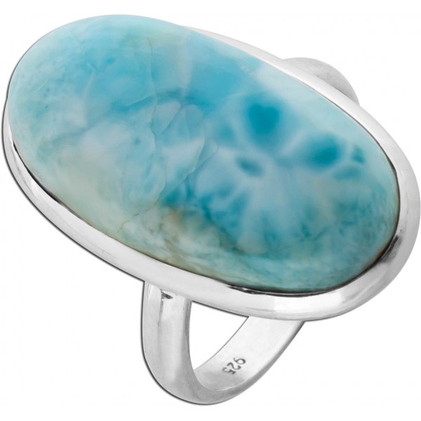 Larimar Ring Silber 925 himmelblauer Edelstein 15ct