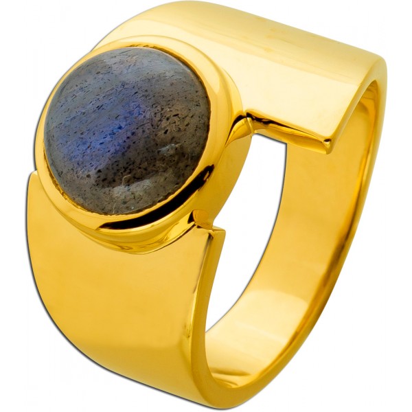 Labradorit Ring Silber 925 blauer grüner Natur Labradorit Edelstein 4.0ct