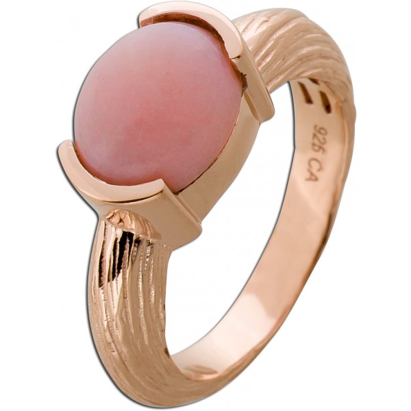 Opal Ring Silber Rose vergoldet rosa nat. Opal 2.3ct