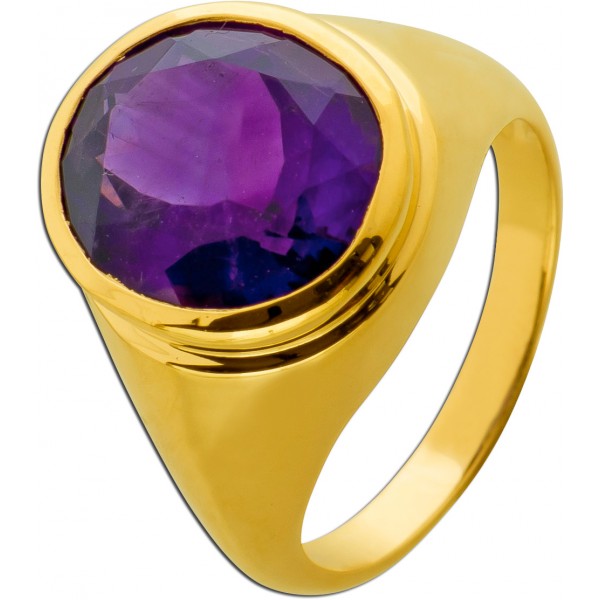 Amethyst Ring Silber vergoldet nat. afrikanischer Amethyst 7.8ct