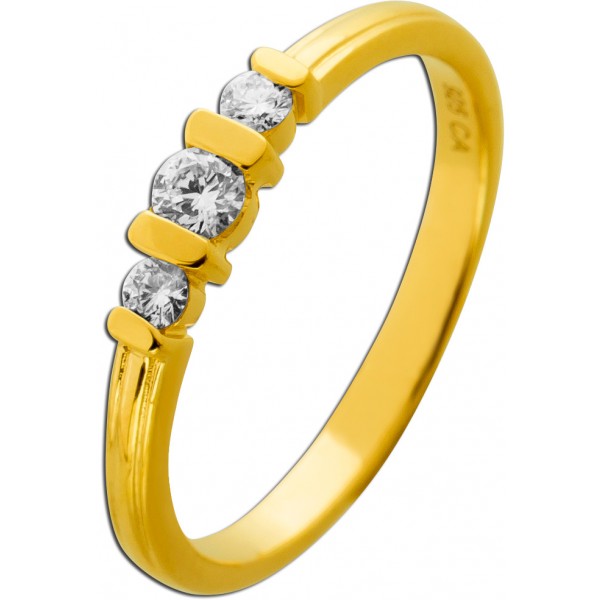 Diamant Ring Silber vergoldet Lab Grown Diamonds 0.30ct