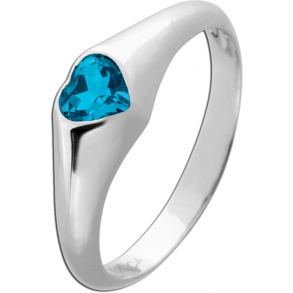 Blautopas Ring Silber 925 nat. Swiss Blue Topas 0.50ct