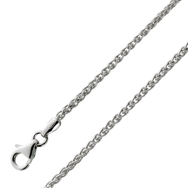 Zopfkette Spiga Silber 925 rhodiniert Durchmesser 2mm Halskette