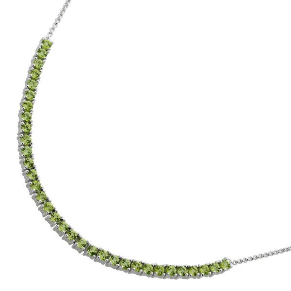 Peridot Kette Silber 925 Edelstein 42cm