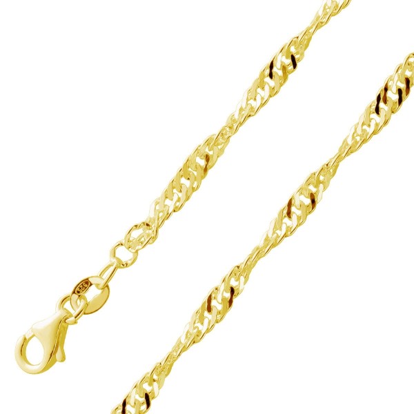 Singapurkette 2.7mm Silber vergoldet massiv
