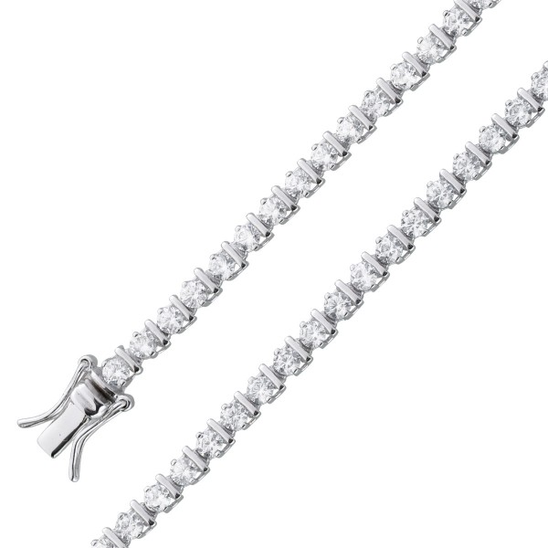 Tennisarmband Silber 925 Armband mit Zirkonia Länge 18,5 cm inkl Geschenketui 