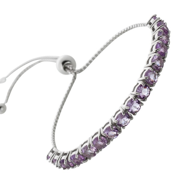 Amethyst Bolo Armband Silber 925 lila Edelsteine 
