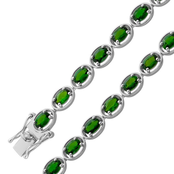 Tennisarmband Silber 925 nat Chromdiopsit Edelsteine 7.9-8.8ct