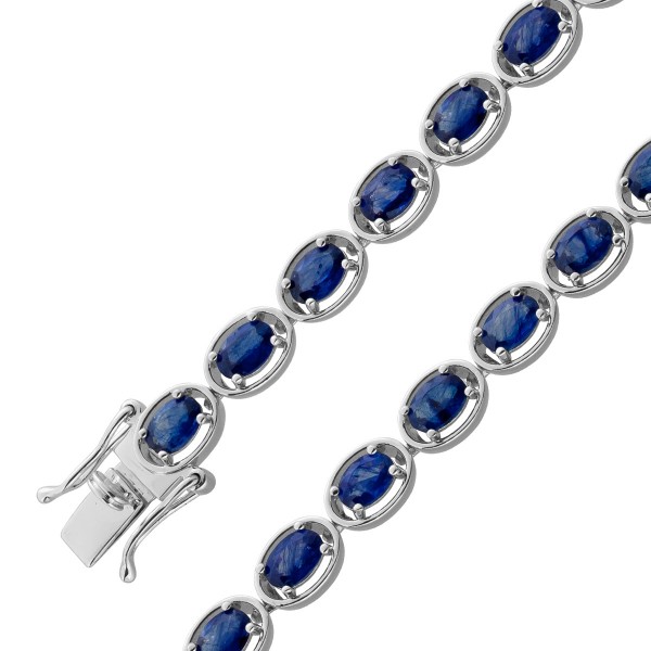 Tennisarmband Silber 925 nat Saphir Edelsteine 8.6-9.5ct