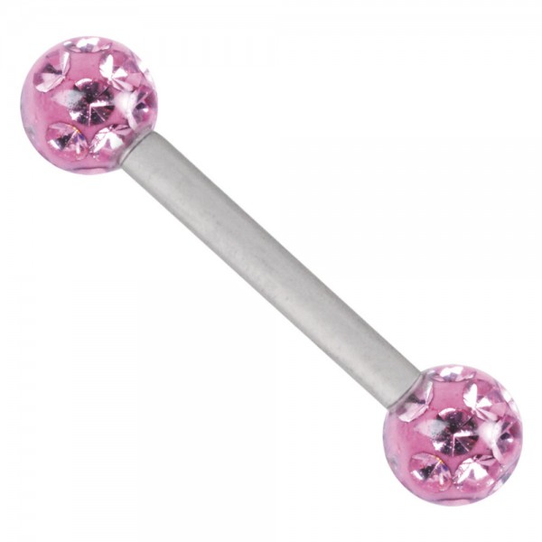 Piercing Barbell Titan 1,6mm Stärke Kugel 4mm rosa