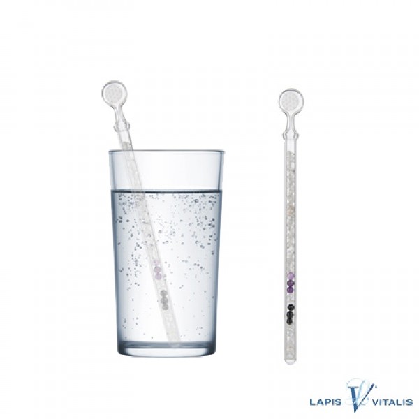 Edelsteinwasser AURA SCHUTZ Amethyst Bergkristall Turmalin Blume des Lebens 