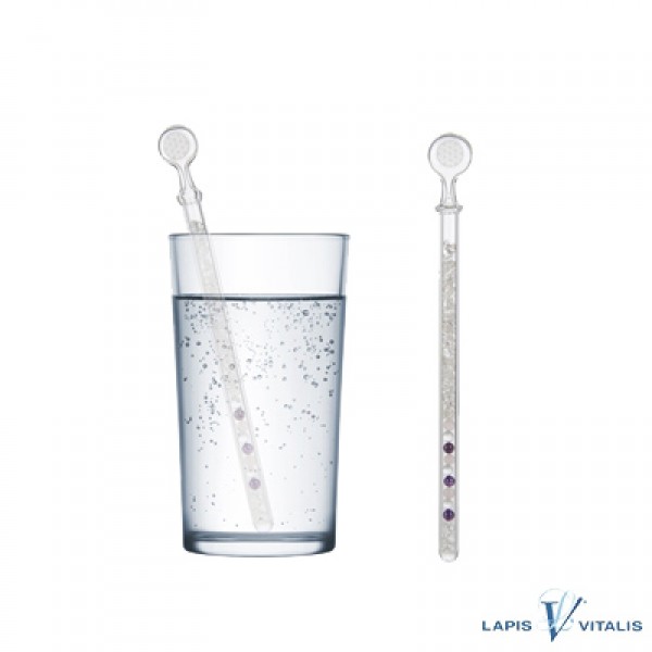 Edelsteinwasser Amethyst Bergkristall Rosenquarz Energie Blume des Lebens
