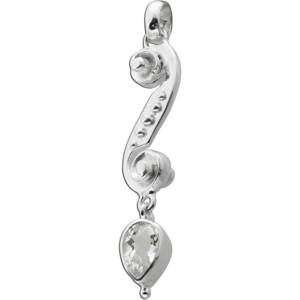 Topas Anhänger Silber 925 weißer Tropfen 3.0ct. 