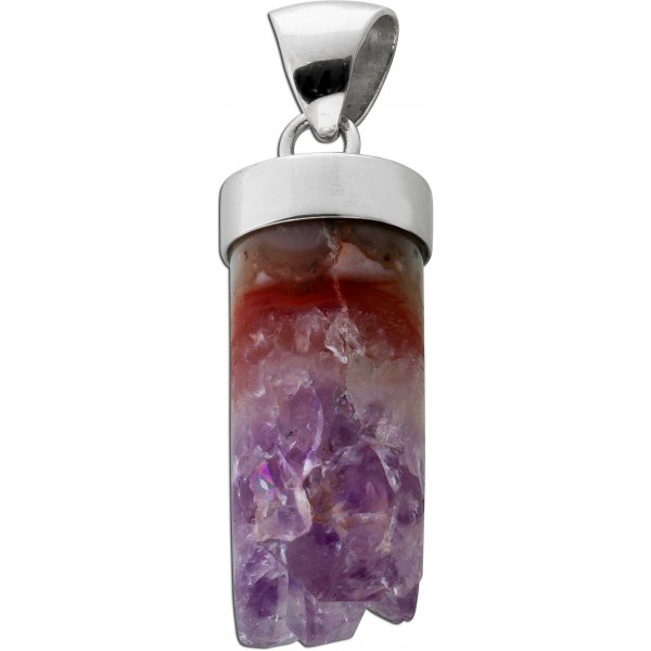 Amethyst Anhänger Silber 925 platiniert 19.00ct Muttergestein