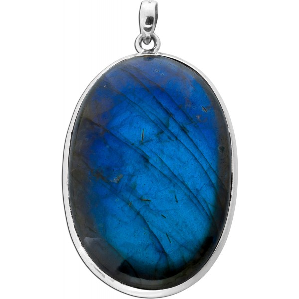 Labradorit Anhänger Silber 925 blauer Edelstein 100ct