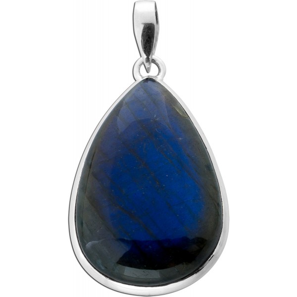 Labradorit Anhänger Silber 925 blauer Tropfen Edelstein 30ct