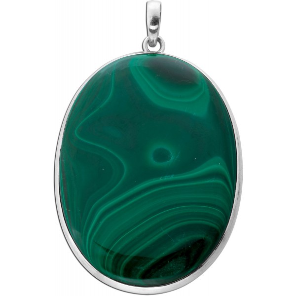 Malachit Anhänger Silber 925 grüner Edelstein 130ct