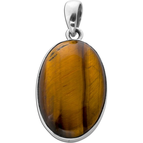 Tigerauge Anhänger Silber 925 gold brauner Edelstein 25ct