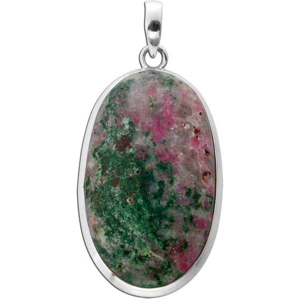 Cobalt Calcit Anhänger Silber 925 grün rosa Edelstein 30ct