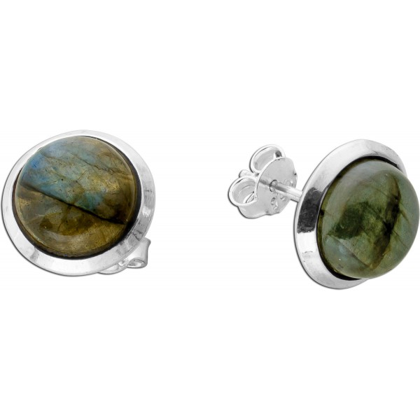 Labradorit Ohrstecker Silber 925 blaue Edelsteine 7.5ct