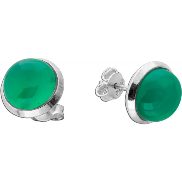 Aventurin Ohrstecker Silber 925 grüne Edelsteine 7.5ct