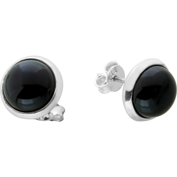 Onyx Ohrstecker Silber 925 schwarze Edelsteine 7.5ct