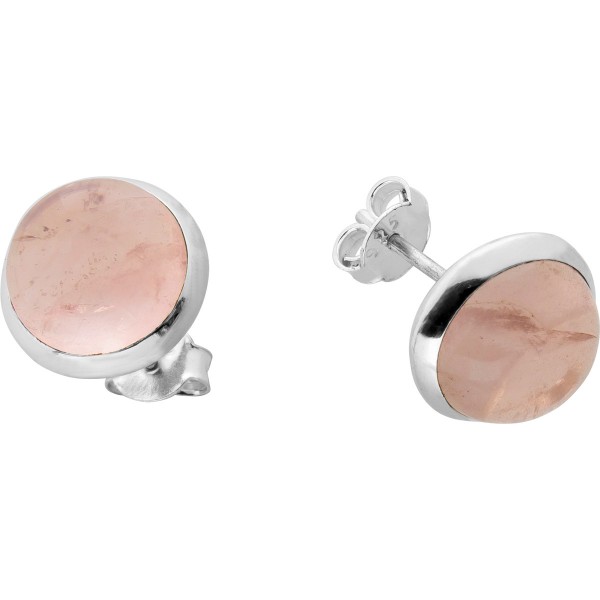 Rosenquarz Ohrstecker Silber 925 rosa Edelsteine 7.5ct
