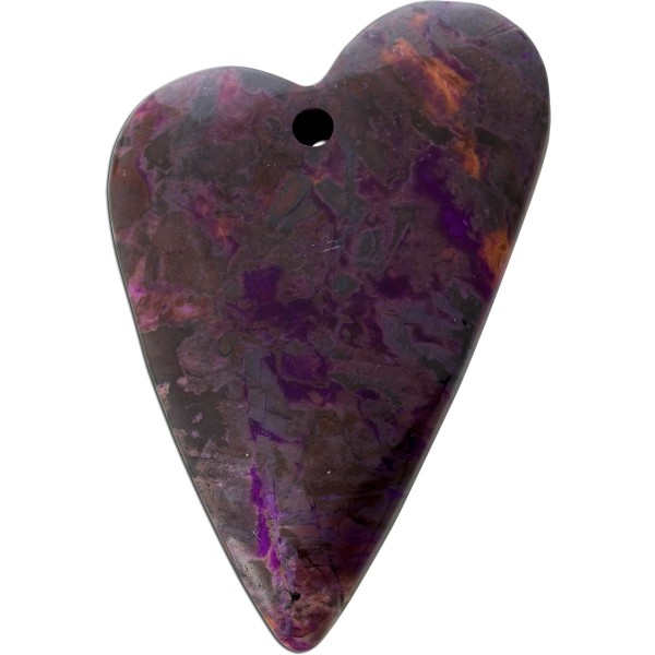 Suglith Herz Anhänger violett dunkelbraun grauer Edelstein 122.25ct