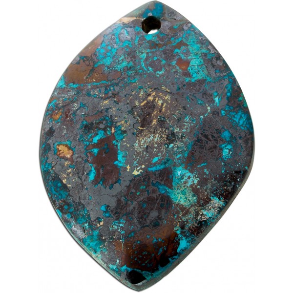 Chrysocoll Anhänger türkis rostbraun beige Edelstein 118.3ct