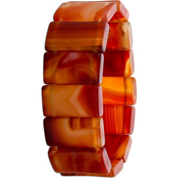 Achat Armband beige rostbraun rote Natur Edelsteine flexibel 