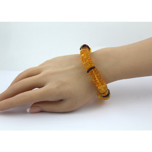 Bernstein Armband honiggelbe dunkelbraune Natur Edelsteine