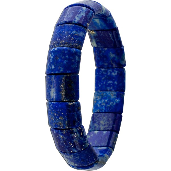 Lapislazuli Armband flexibel gold azurblaue Edelsteine