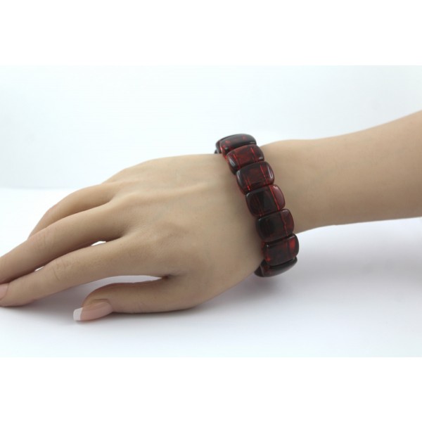 Bernstein Armband flexibel cognac braune Edelsteine 