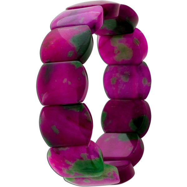 Rubin Zoisit Armband flexibel pink violett moosgrüne Edelsteine