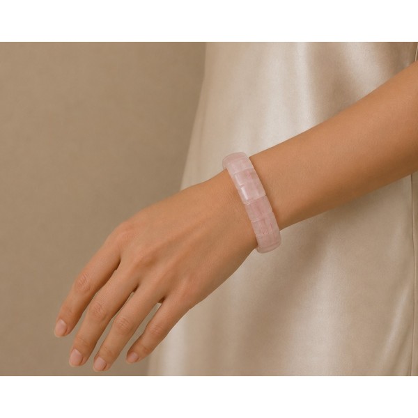 Rosenquarz Armband transparente rosa Edelsteine
