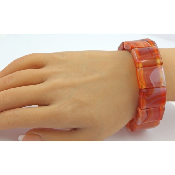 Achat Armband orange rostbraunen Natur Edelsteinen